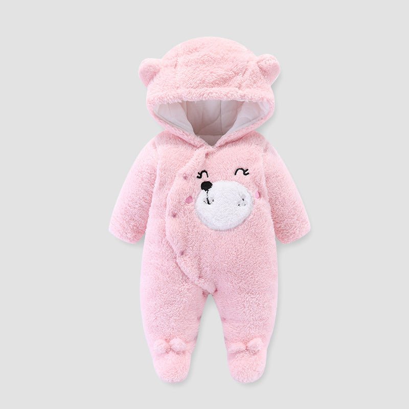 Winter Baby Jumpsuit – Warme Gevoerde Romper van Katoenfluweel