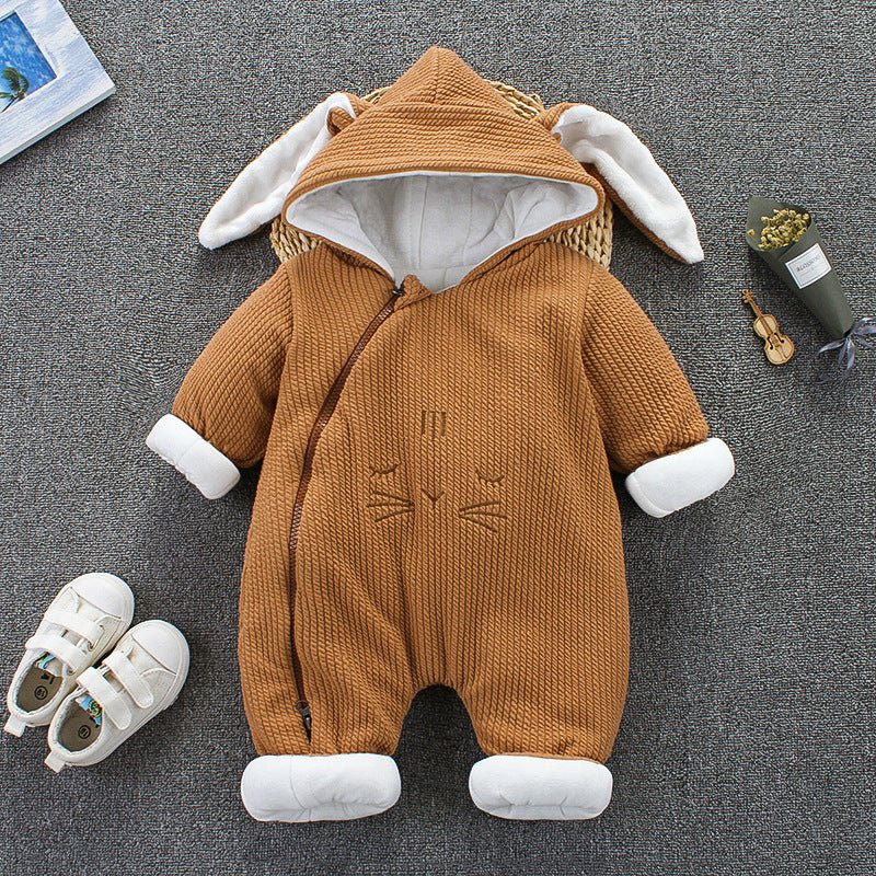 Baby Winterpak – Warme Gebreide Jumpsuit met Capuchon