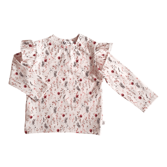 Baby longsleeve met ruffles en romantische bloemenprint
