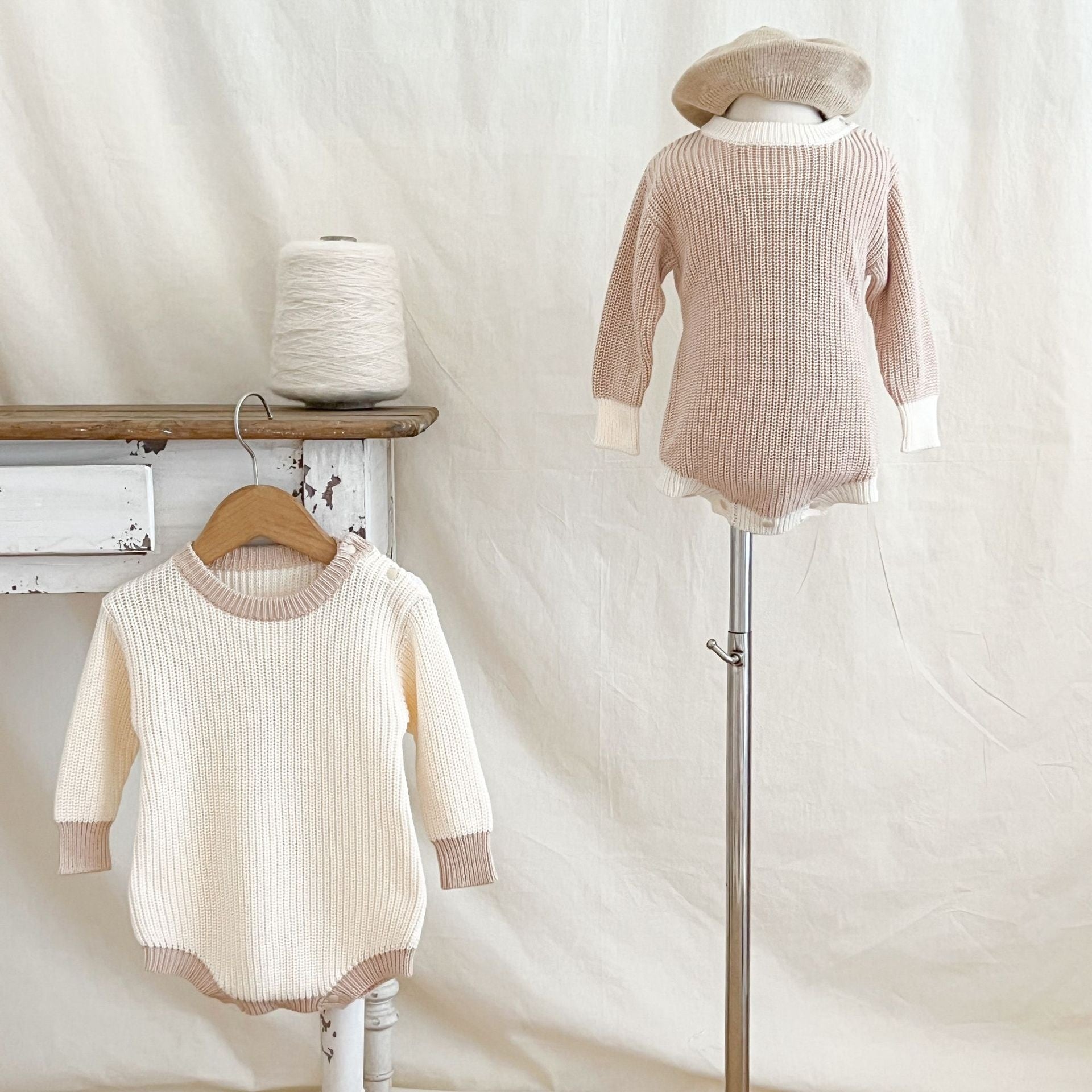 Herfst Romper – Gebreide Babyoutfit in Westerse Stijl (Unisex) - Smart Simple