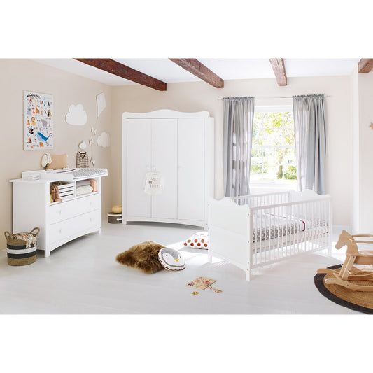 Kwekerij 'Florentina' extra breed groot 3 delen: ledikant, extra brede commode, grote kledingkast - Smart Simple