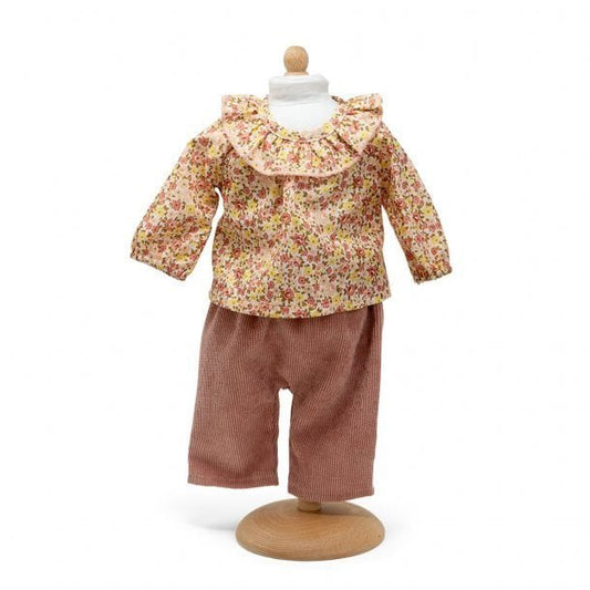 Bloemetjesshirt met ruche en broek 33 - 37cm - Smart Simple