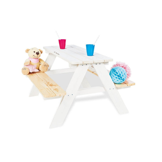 Kinderpicknickbank 'Nicki für 4', wit - Smart Simple