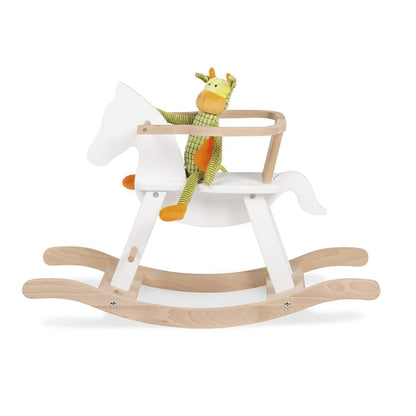 Hobbelpaard 'Pinolino' met ring, wit/naturel - Smart Simple