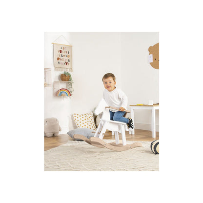 Hobbelpaard 'Pinolino' met ring, wit/naturel - Smart Simple