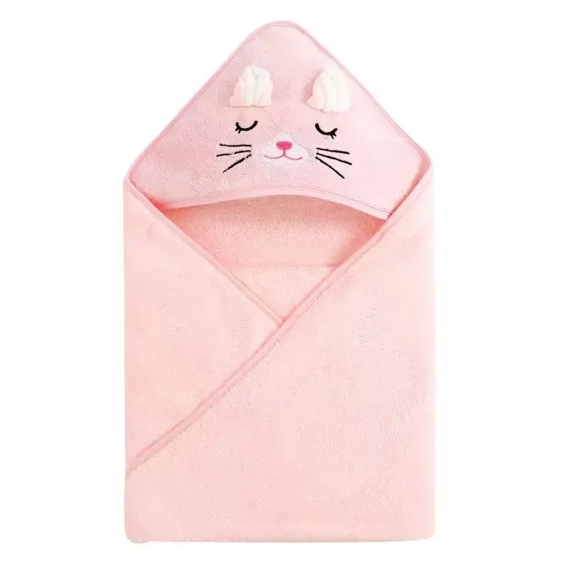 Baby Badcape met Capuchon – Zachte Fleece Handdoek met Oren - Smart Simple