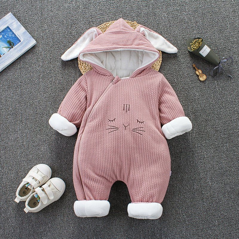 Baby Winterpak – Warme Gebreide Jumpsuit met Capuchon
