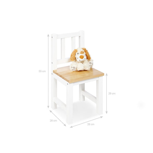 Kinderstoel 'Fenna', wit/naturel - Smart Simple
