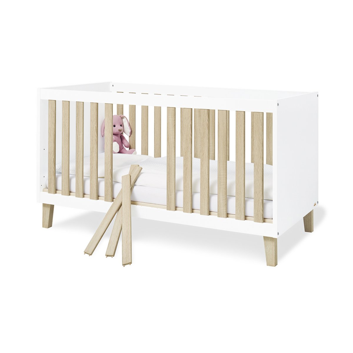 Kwekerij 'Lumi' breed groot 3 delen: ledikant, brede commode, grote kledingkast - Smart Simple