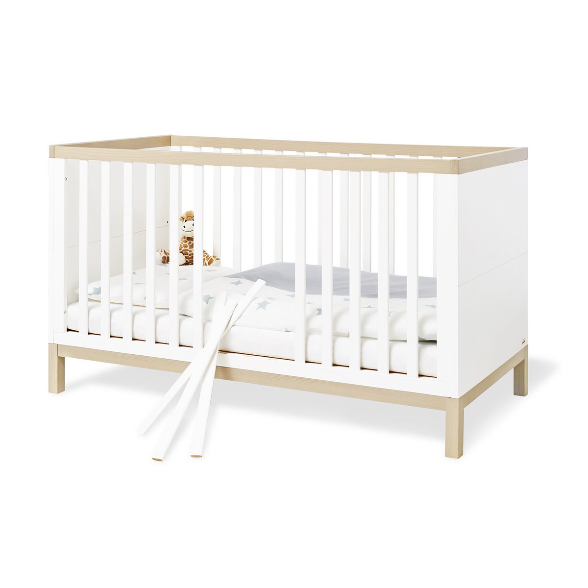 Kwekerij 'Light' breed groot 3 delen: ledikant, brede commode, grote kledingkast - Smart Simple
