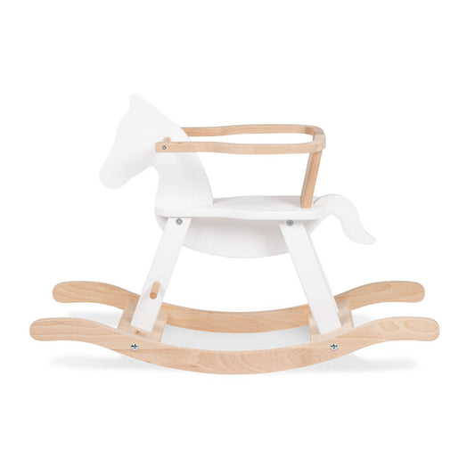 Hobbelpaard 'Pinolino' met ring, wit/naturel - Smart Simple