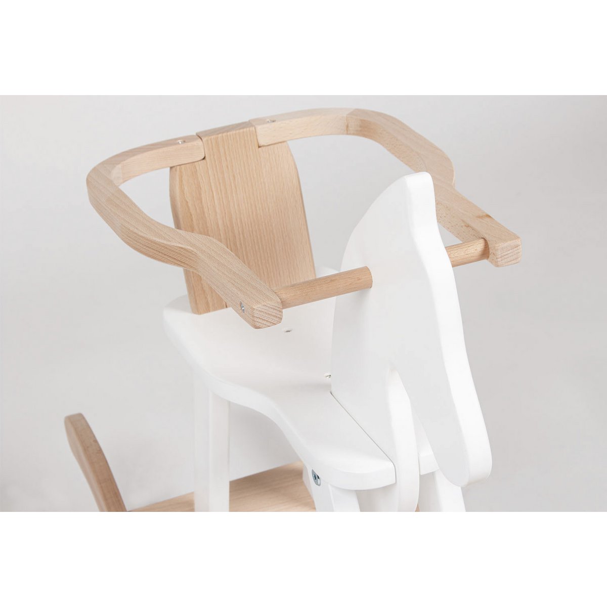 Hobbelpaard 'Pinolino' met ring, wit/naturel - Smart Simple