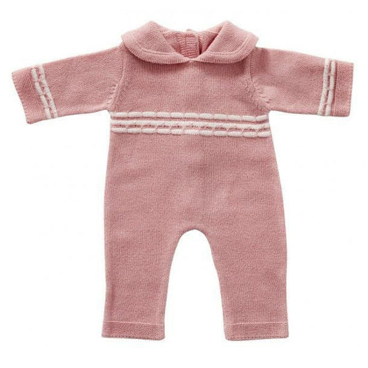 Babypakje gebreid roze – katoen 45 cm