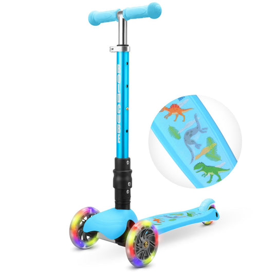 BOLDCUBE Kinderstep met 3 wielen  - Dinosaurus Blauw - voor jongens & meisjes van 2 - 8  jaar