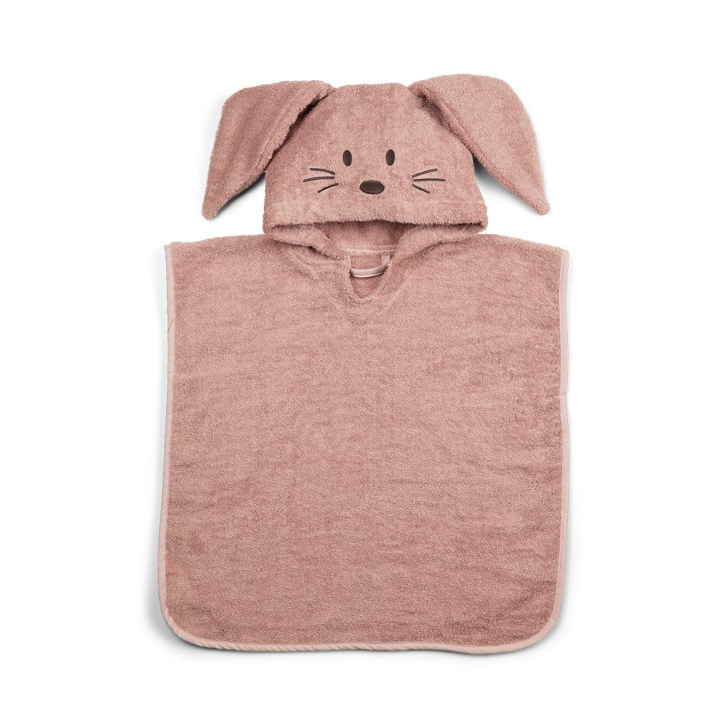 Adeline kinderponcho roze – zachte badponcho met oortjes