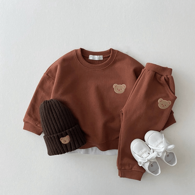 Annie & Charles® Joggingpak teddy voor kinderen – warme set katoen