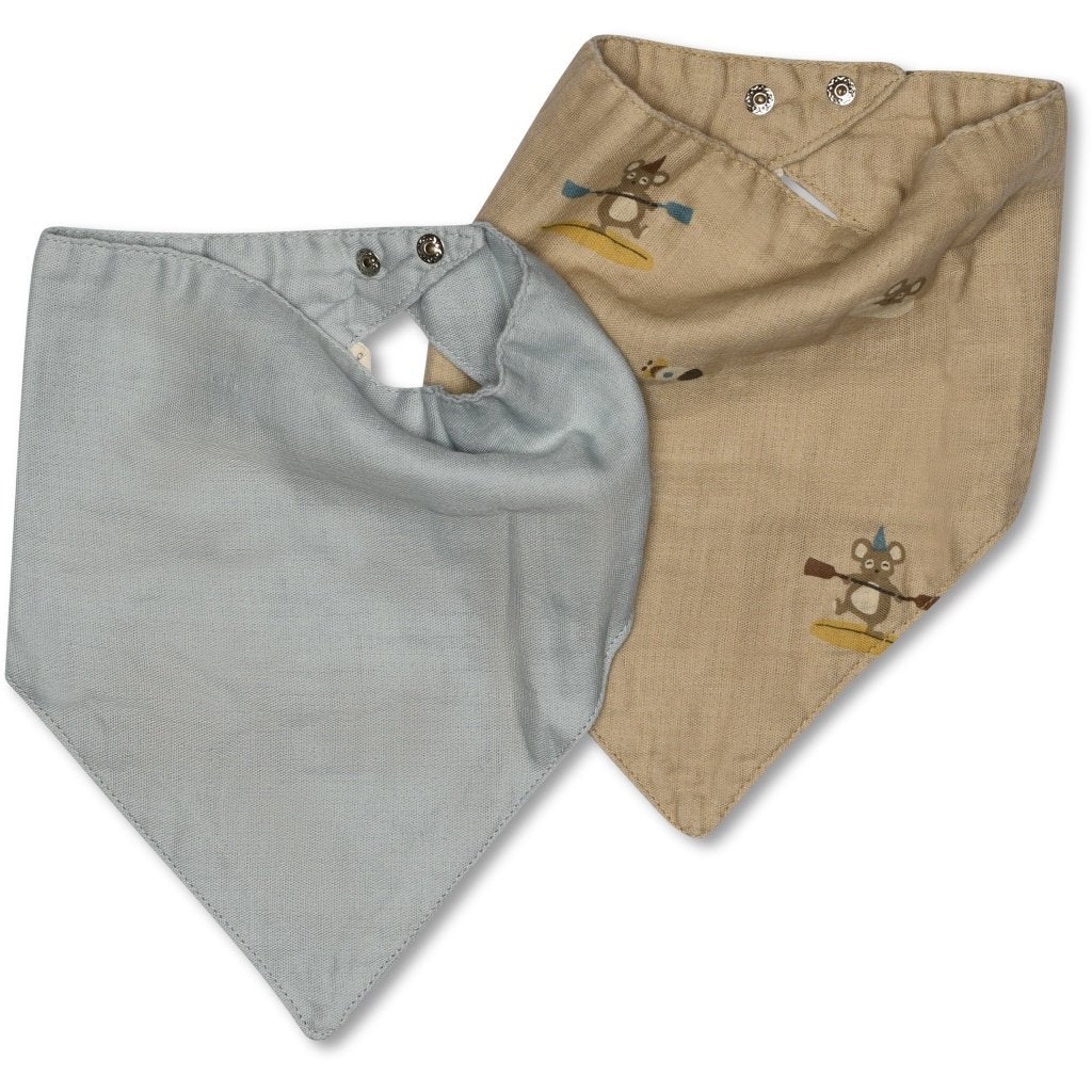 Villads slabbetje 2 - pack - surfer/dusty blauw - Smart Simple