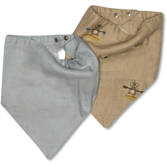 Villads slabbetje 2 - pack - surfer/dusty blauw - Smart Simple