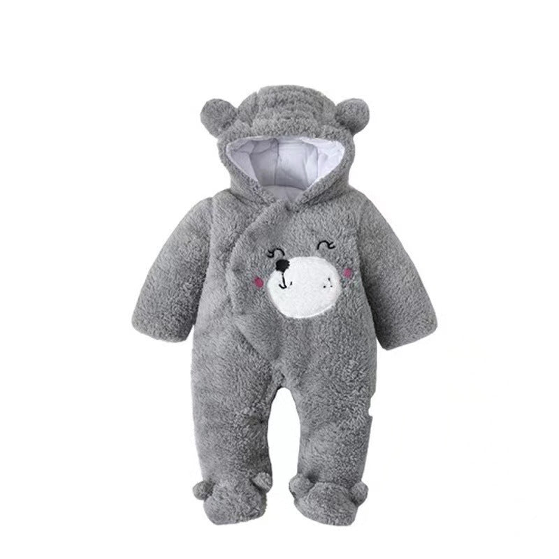 Winter Baby Jumpsuit – Warme Gevoerde Romper van Katoenfluweel
