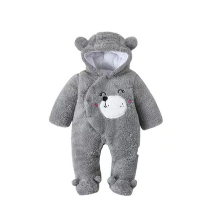 Winter Baby Jumpsuit – Warme Gevoerde Romper van Katoenfluweel