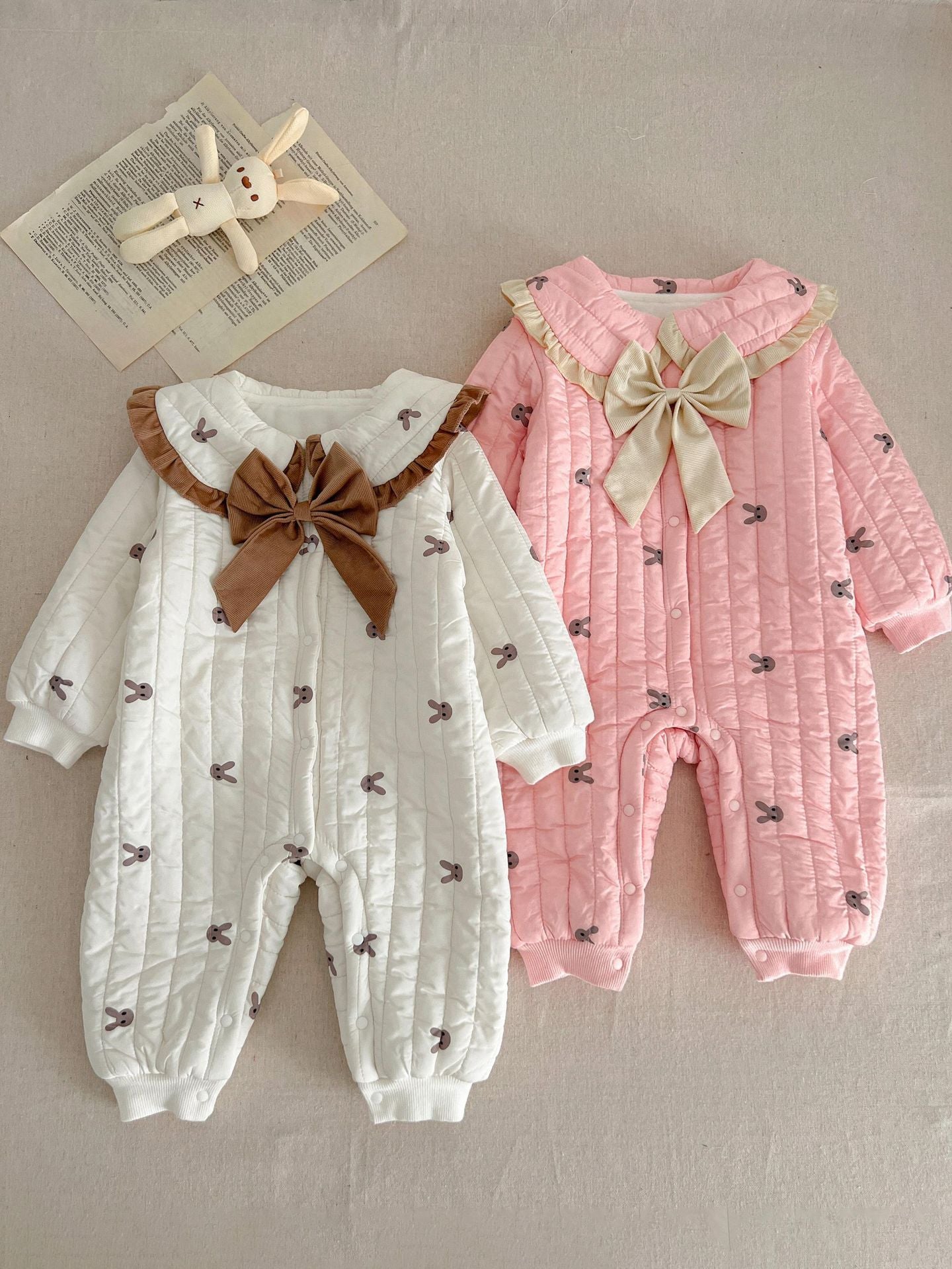 Winter Romper voor Baby’s – Gewatteerd & Schattig met Strikje - Smart Simple