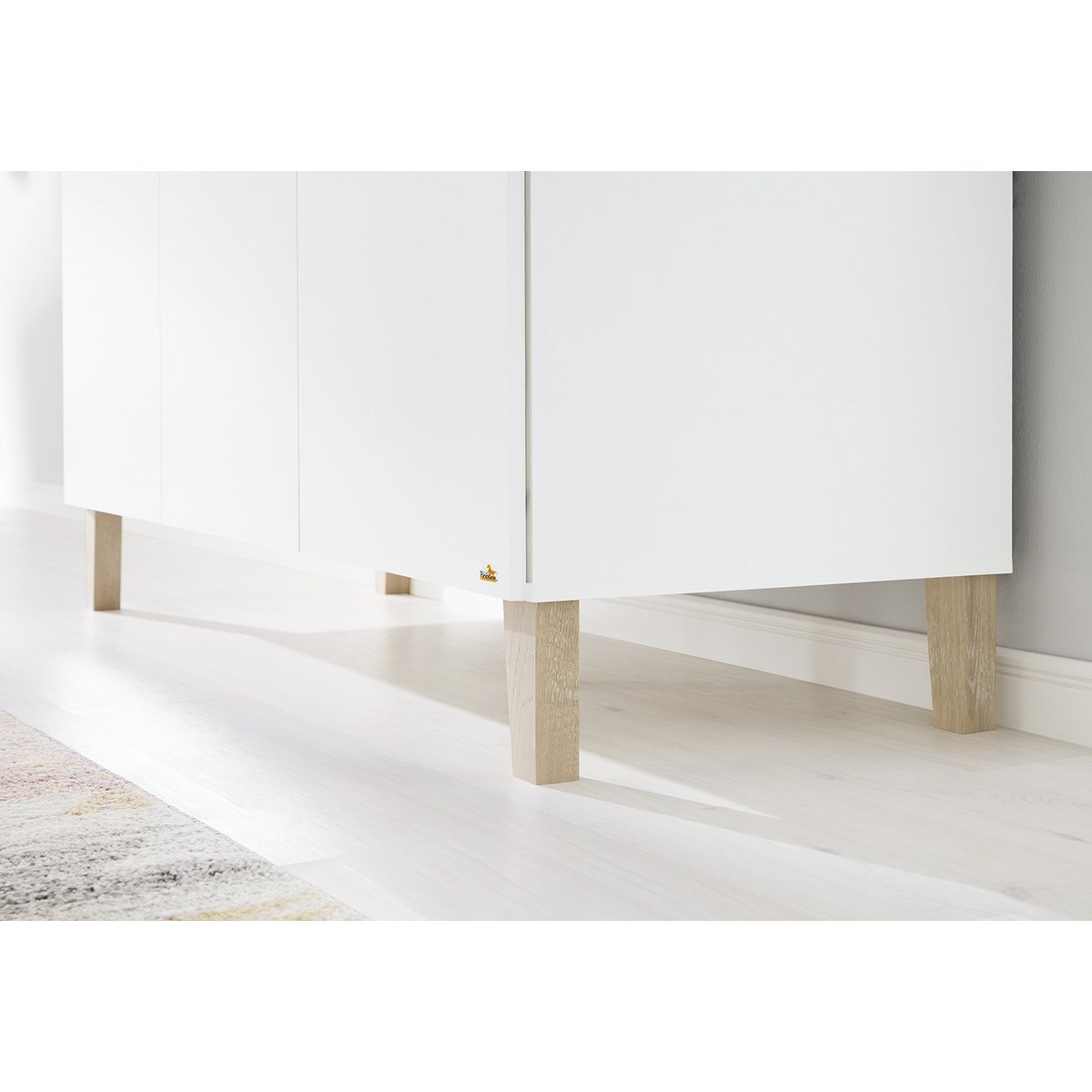 Kwekerij 'Lumi' breed groot 3 delen: ledikant, brede commode, grote kledingkast - Smart Simple