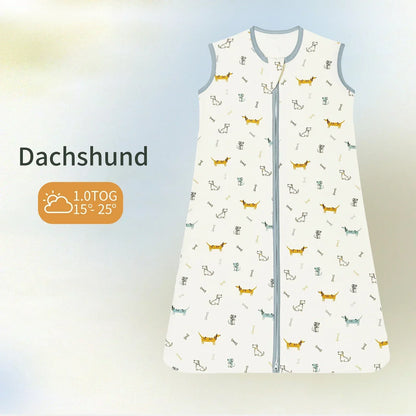 Baby Sleeping Bag Summer Thin Baby Sleepsack Kids Sleepwear Anti - Kick Blanket 3 - 18Months Animal Cartoon Print 100% Cotton - Smart Simple
