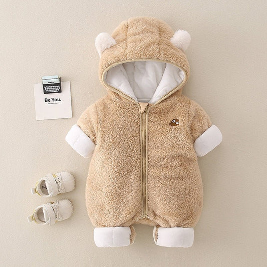 Baby Winter Romper – Dubbelzijdig Fluweel & Gewatteerd voor Warmte - Smart Simple
