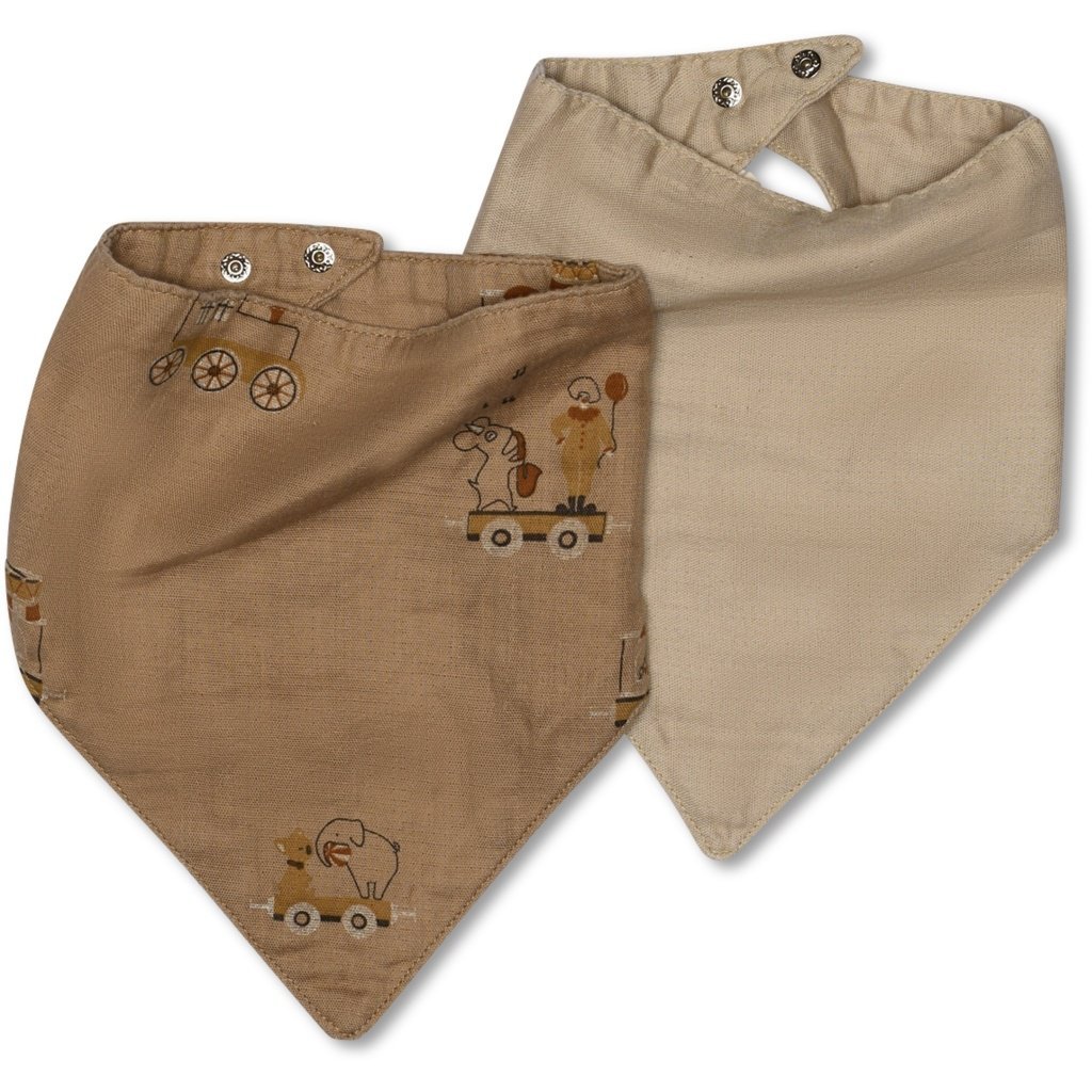 Villads slabbetje 2 - pack - carnival trein/naturel - Smart Simple