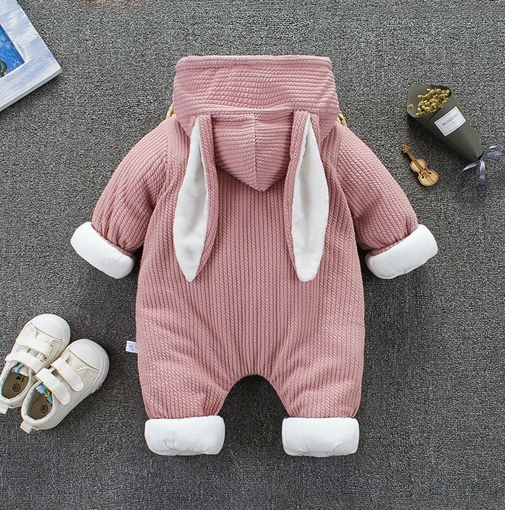 Baby Winterpak – Warme Gebreide Jumpsuit met Capuchon