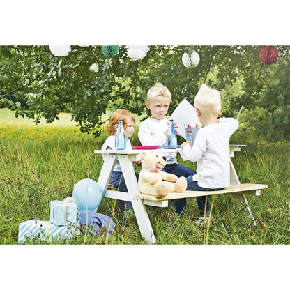 Kinderpicknickbank 'Nicki für 4', wit - Smart Simple