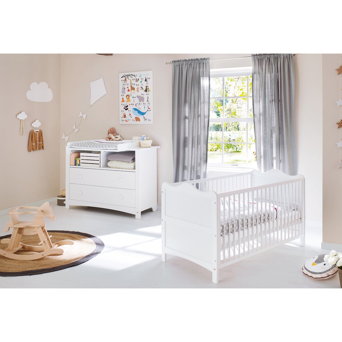 Startset 'Florentina' extra breed 2 delen: ledikant, extra brede commode - Smart Simple