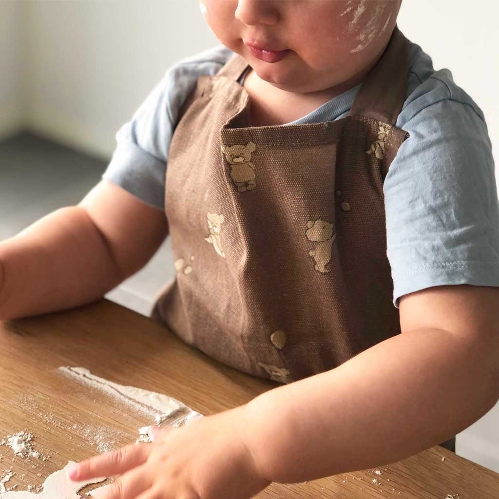 Kinder schort teddy stof – verstelbaar kookschort