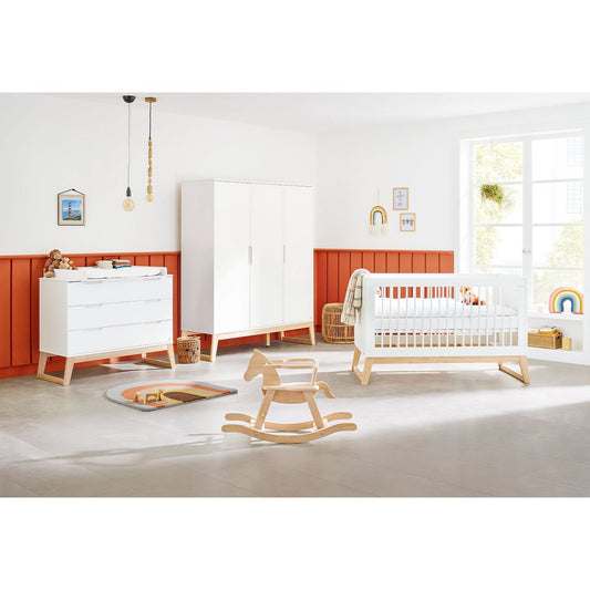Kwekerij 'Bridge' breed groot 3 delen: ledikant, brede commode, grote kledingkast - Smart Simple