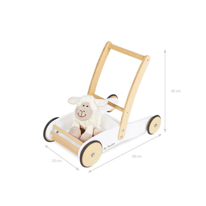Leren loopwagen 'Uli', wit - Smart Simple