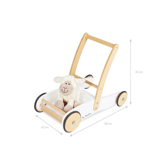 Leren loopwagen 'Uli', wit - Smart Simple