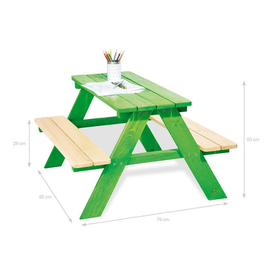 Kinderpicknickbank 'Nicki für 4', groen - Smart Simple