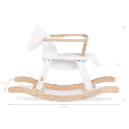 Hobbelpaard 'Pinolino' met ring, wit/naturel - Smart Simple