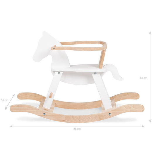 Hobbelpaard 'Pinolino' met ring, wit/naturel - Smart Simple