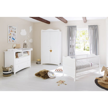 Kwekerij 'Florentina' extra breed 3 delen: ledikant, extra brede commode, 2 - deurs kledingkast - Smart Simple