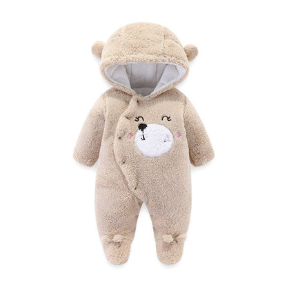 Winter Baby Jumpsuit – Warme Gevoerde Romper van Katoenfluweel