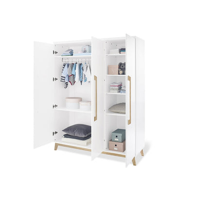 Kwekerij 'Riva' breed groot 3 delen: ledikant, brede commode, grote kledingkast - Smart Simple