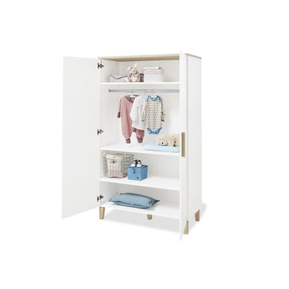 Kwekerij 'Lumi' extra breed 3 delen: ledikant, extra brede commode, 2 - deurs kledingkast - Smart Simple
