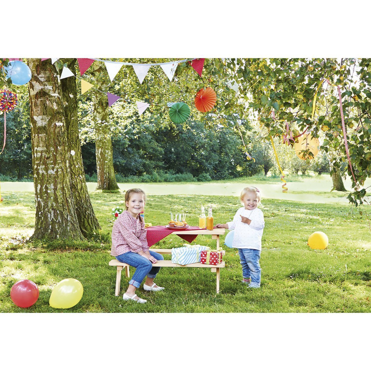 Kinderpicknickbank 'Nicki für 4', naturel - Smart Simple