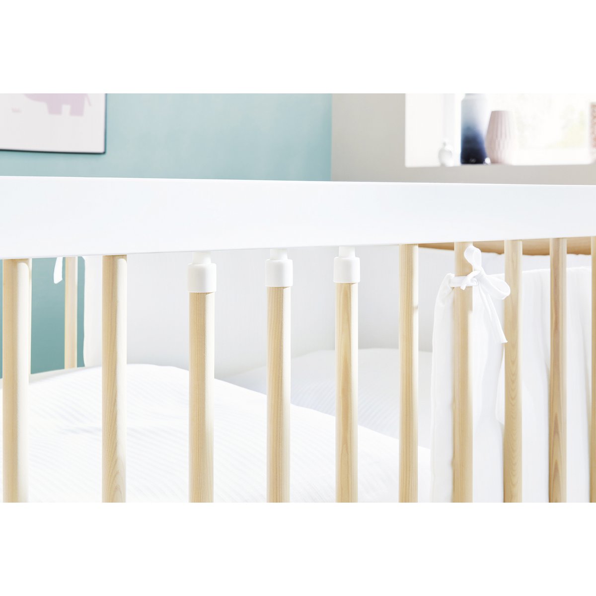 Kinderkamer 'Round' breed groot3 onderdelen: ledikantbed, breed commode, grote kledingkast - Smart Simple