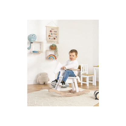 Hobbelpaard 'Pinolino' met ring, wit/naturel - Smart Simple
