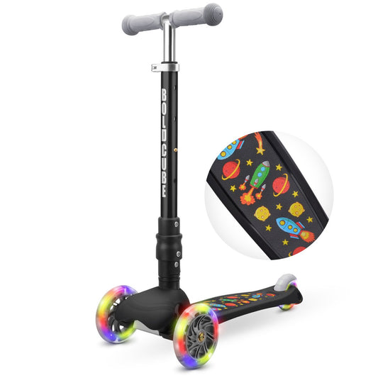 BOLDCUBE Kinderstep met 3 wielen  - Rocket Zwart - voor jongens & meisjes van 2 - 8  jaar