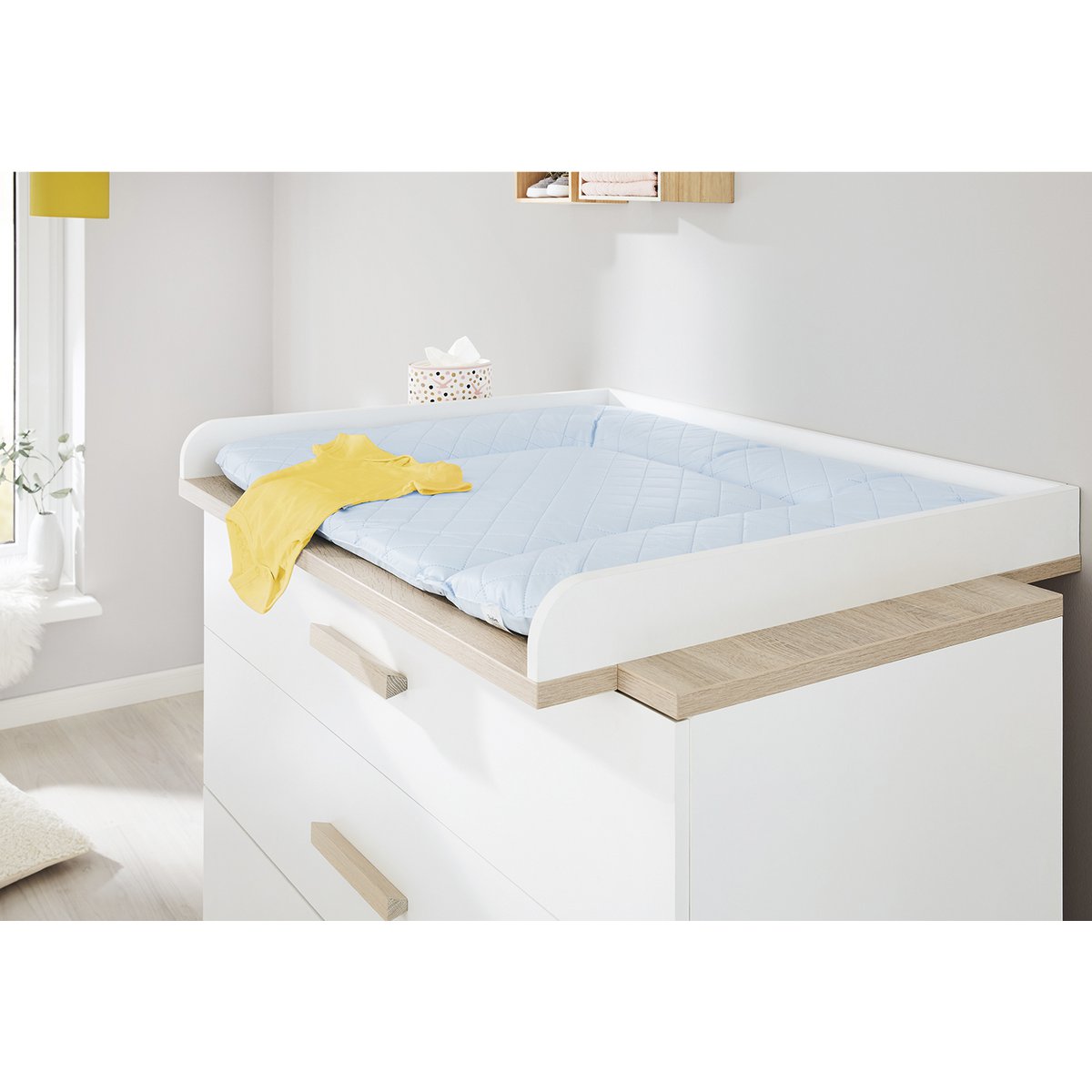 Kwekerij 'Lumi' breed groot 3 delen: ledikant, brede commode, grote kledingkast - Smart Simple
