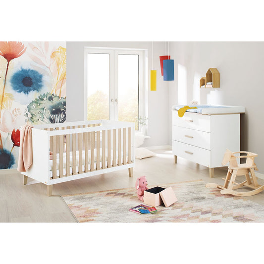 Startset 'Lumi' breed 2 delen: ledikant, brede commode - Smart Simple
