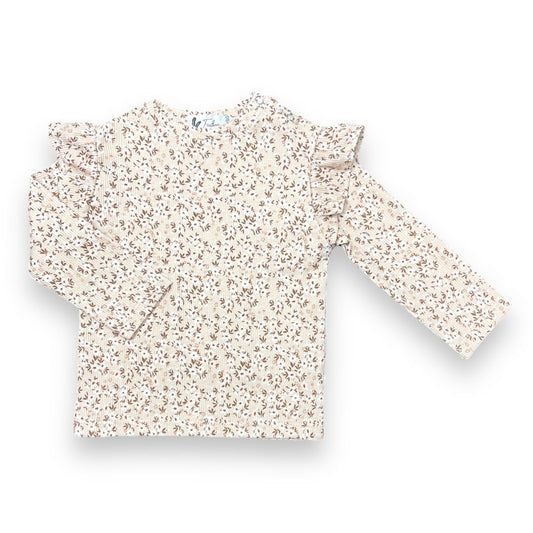 Baby longsleeve met ruffles – Flowerbomb print